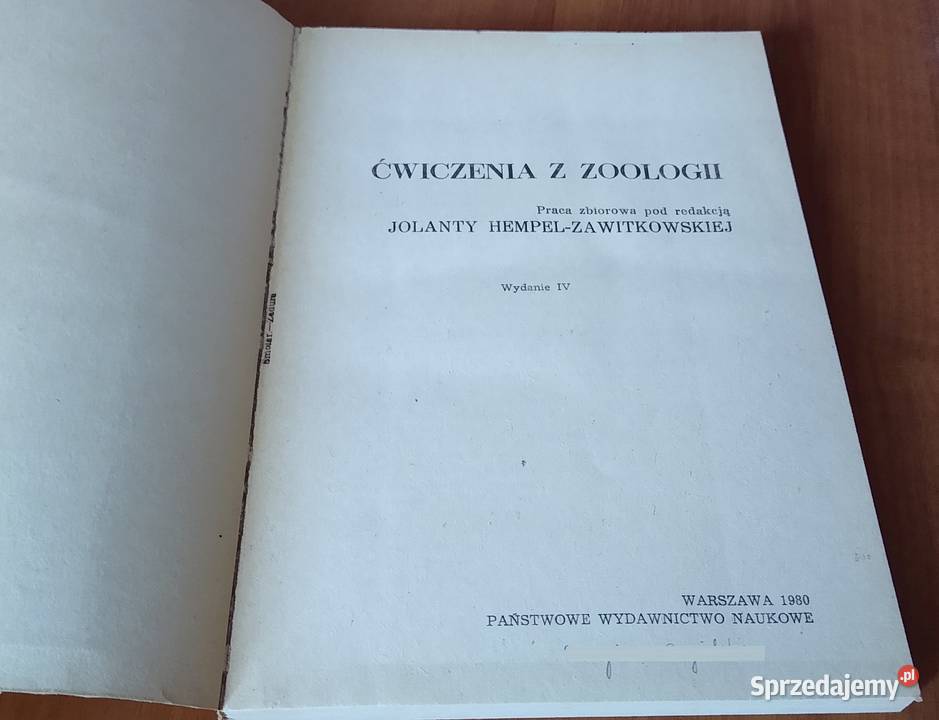 Ćwiczenia z zoologii Jolanta HempelZawitkowska Rok wydania 1981 Gdańsk sprzedam