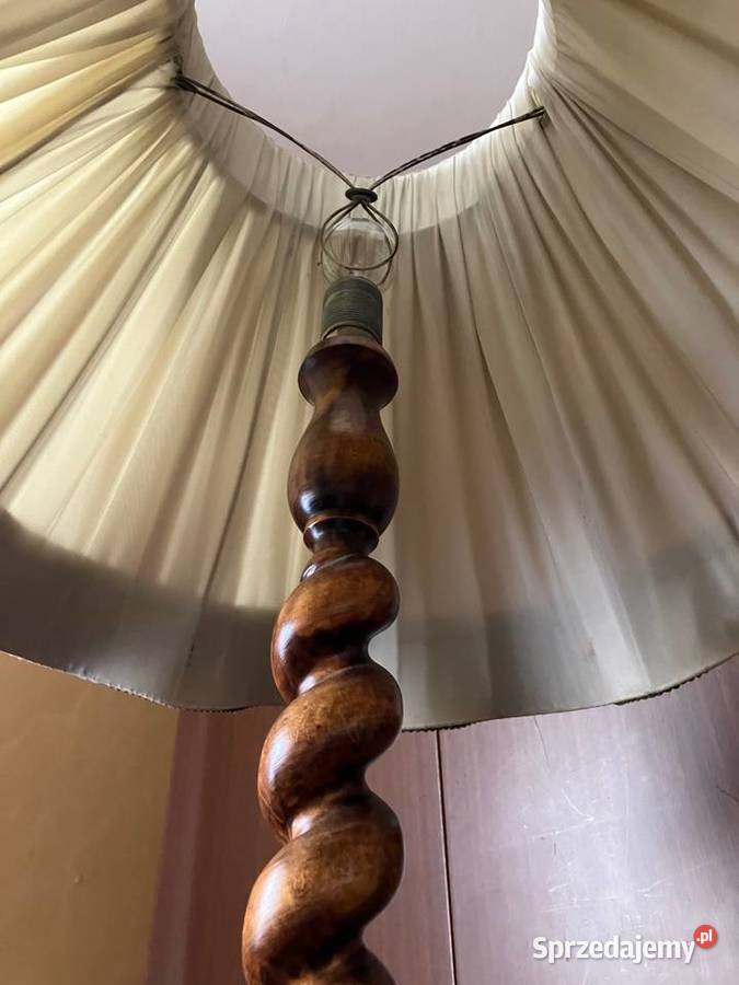 Lampa stojąca podłogowa egzotyczne drewno abażur Lampy podłogowe podkarpackie Nisko