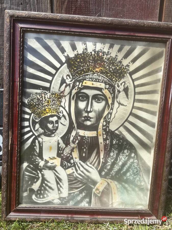 Stary obraz katolicki prawoslawny Matka boska
