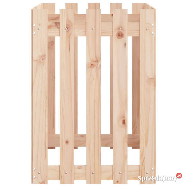 Rabata ogrodowa z płotkiem 100x50x70 lite drewno