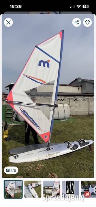Deska windsurfingowa z żaglem śląskie