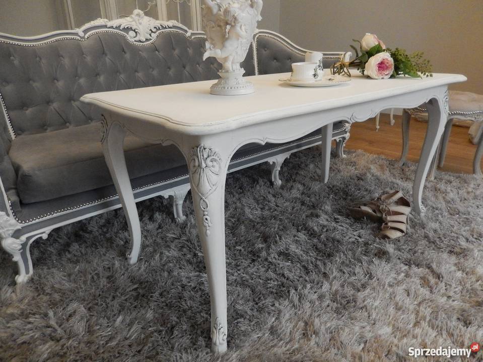 stolikstół francuski ludwik barok shabby chic Lubin sprzedam