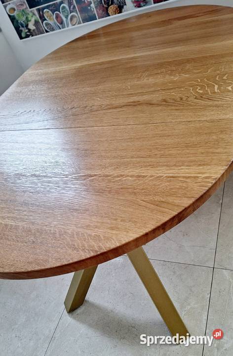 Stół dębowy rozkładany 90x90130 elegancki nogi Warszawa