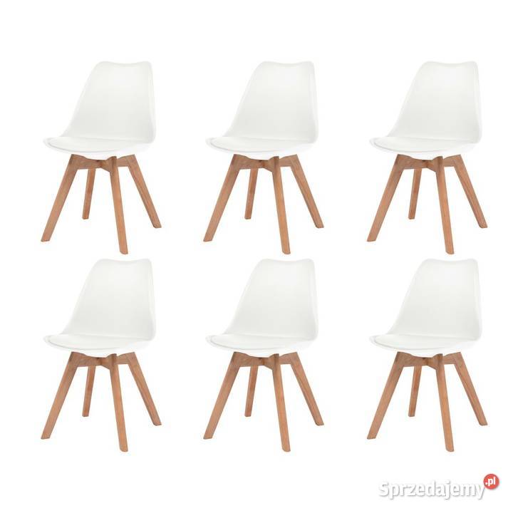 vidaXL Krzesła stołowe, 6 szt., białe, sztuczna skóra 274850