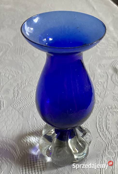 Wazonik kobaltowy Aseda Glasbruk Bo Borgstrom Warszawa sprzedam