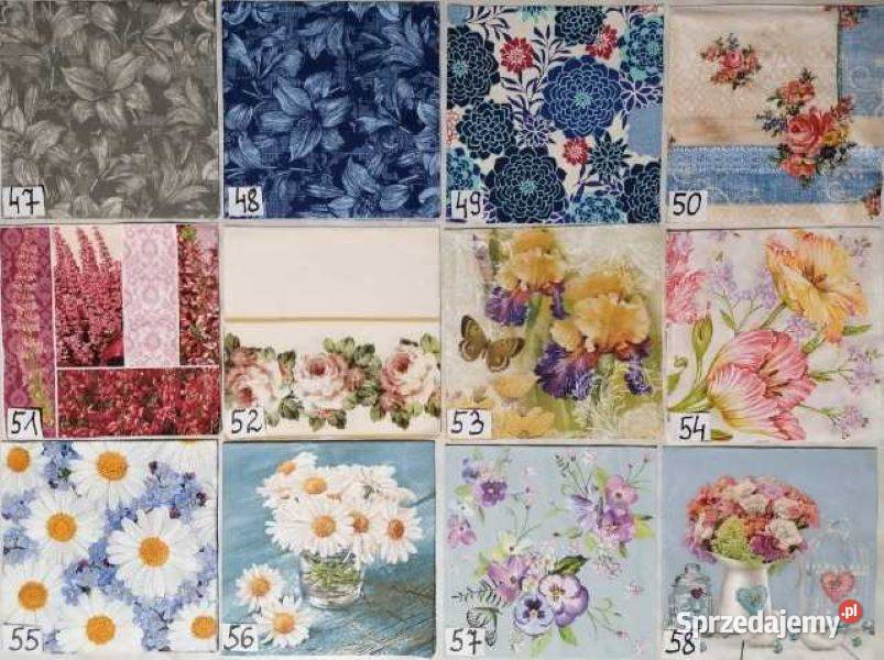 Serwetki decoupage kwiaty liście NOWE WZORY Laskowiec