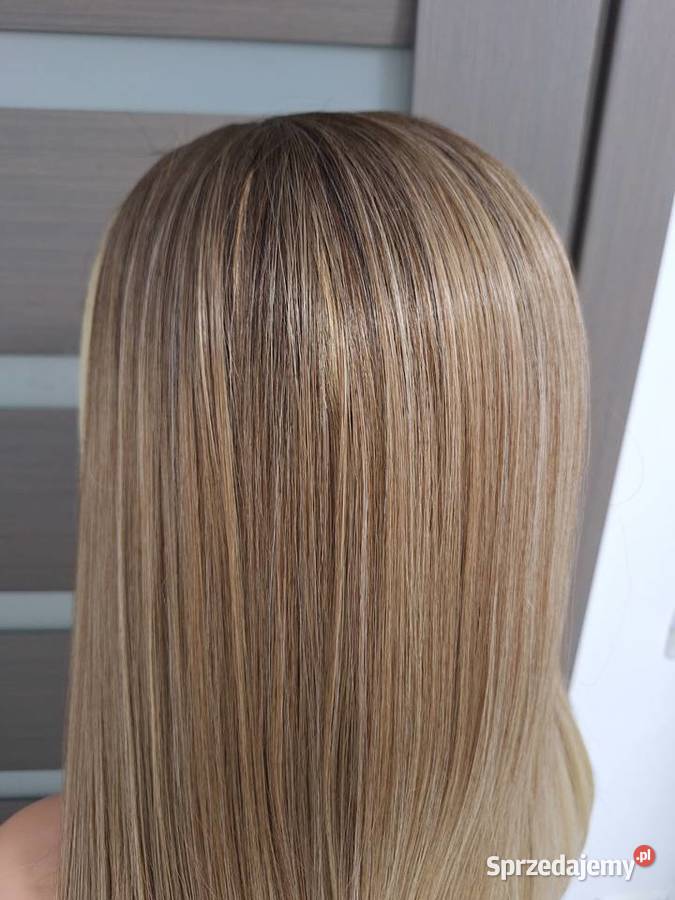 Peruka długa prosta blond shatush z koronką Dla kobiet Malbork