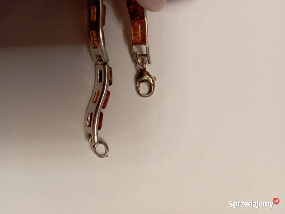 Bransoletka ze srebra z bursztynami Radom