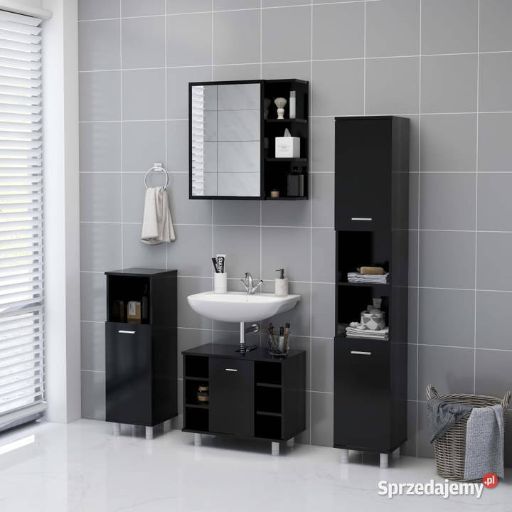 Szafka z lustrem czarna 625x205x64 materiał Warszawa sprzedam