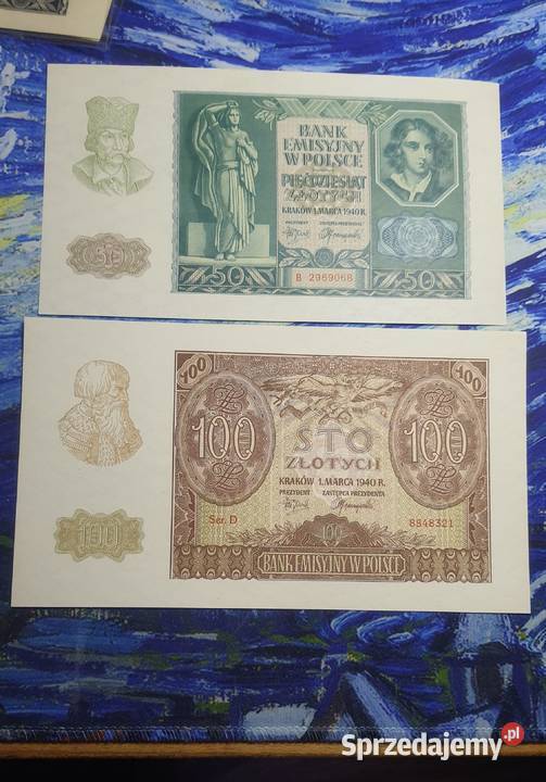 Unikatowy zestaw banknotów GG Bank Emisyjny 1940 mazowieckie Warszawa