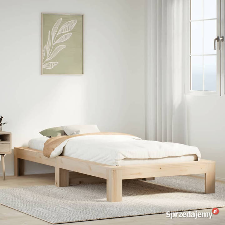 Rama łóżka bez materaca lite drewno sosnowe 32cm sprzedam