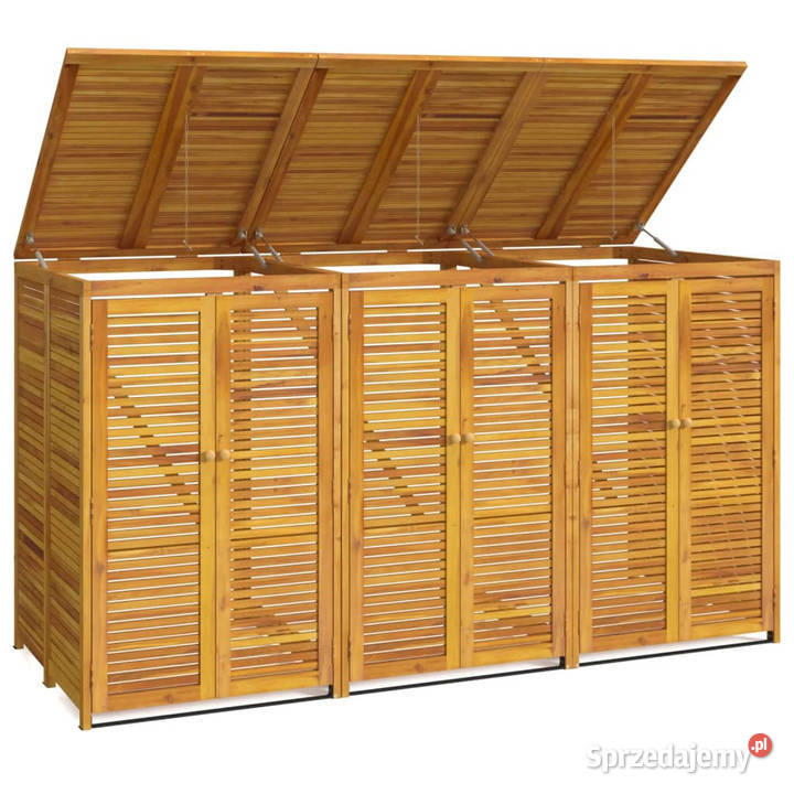 Osłona na 3 kosze na śmieci 210x89x117 drewno Pozostałe
