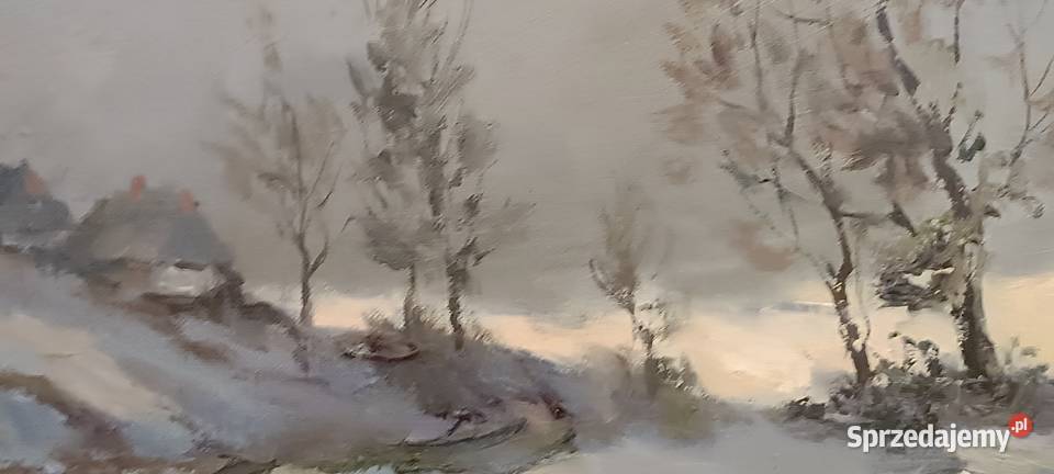 Wieczór zimowy 1982 Józef Olejarka olej na Kraków