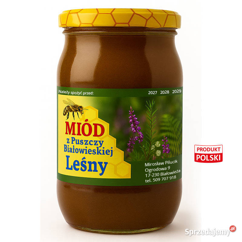 Leśny miód pszczeli prawdziwy naturalny z Gdańsk