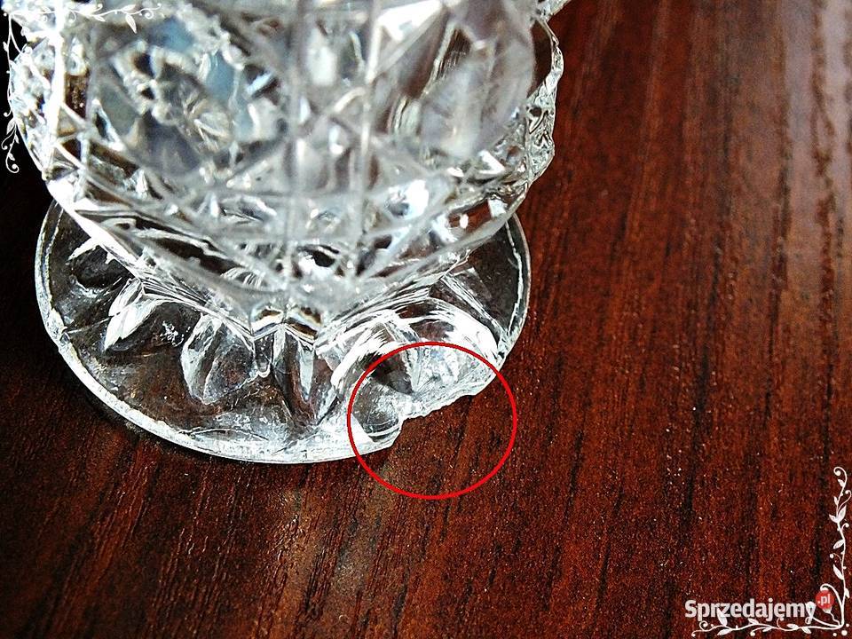 Wazonik kryształowy z PRL Piękny w stylu Glamour Żary