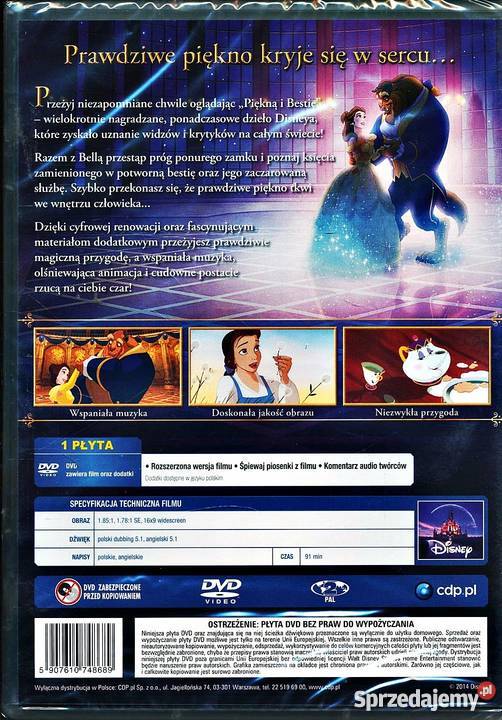 PIĘKNA I BESTIA ZACZAROWANY ŚWIAT BELLI DISNEY 2 Filmy Kalisz