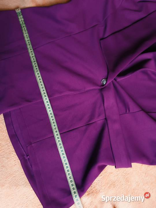 Fioletowy komplet masełko marynarka i spodnie fioletowy śląskie Cieszyn