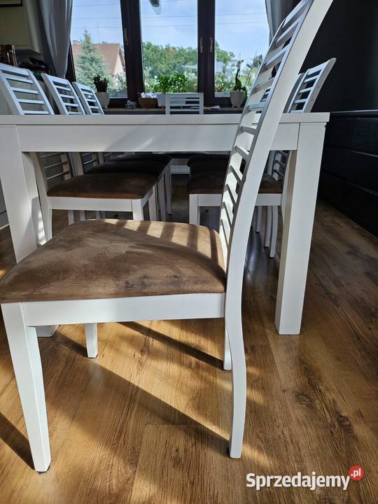 Krzesła stół do jadalni mahoń 8 sztuk komplet Stoły