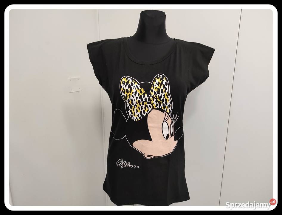 czarna bluzka nadruk Myszka Minie tshirt damski Płock