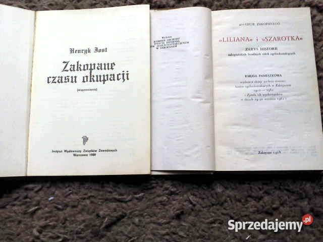 Jost Zakopane czasu okupacji LILIANA i SZAROTKA Kultura i Rozrywka