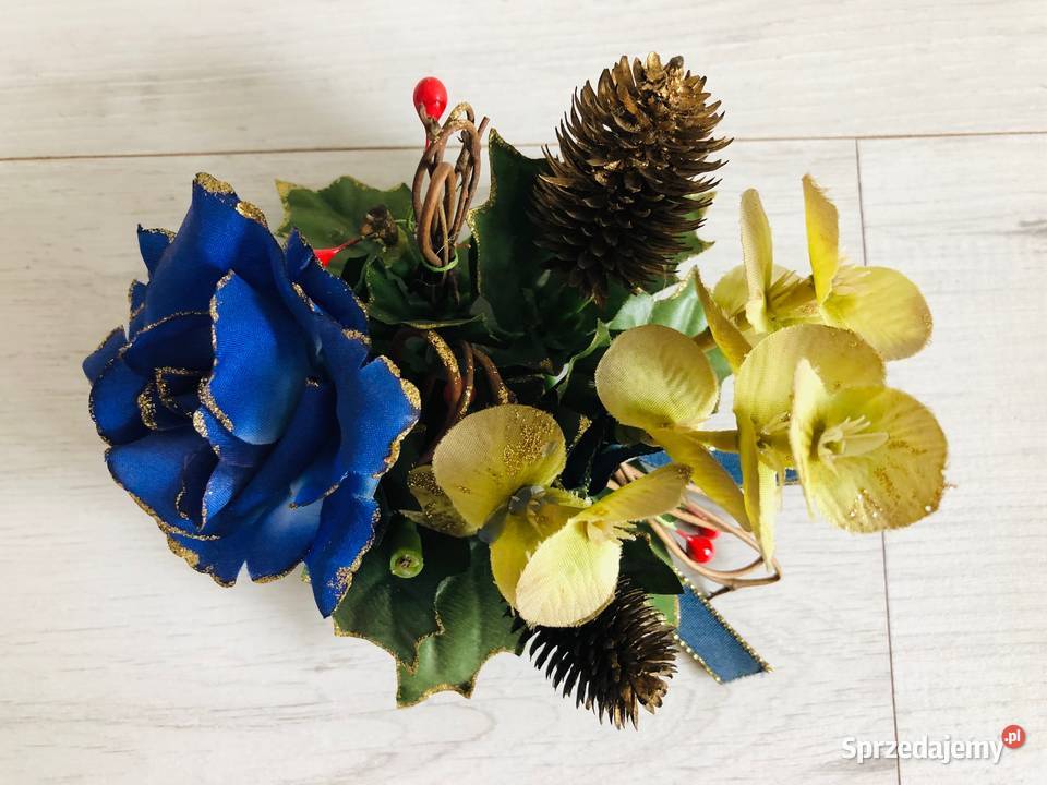 NOWE sztuczne kwiaty ozdoba na świecę wiązanka