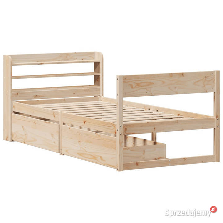 Rama łóżka bez materaca lite drewno sosnowe 218cm