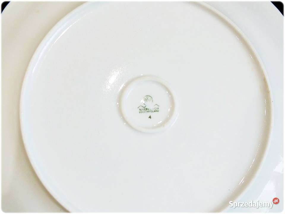 DUŻY Ogromny Talerz Porcelana Wałbrzych 32 Biała biały
