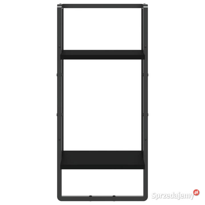 Półka ścienna z drążkiem czarna 30x25x65 Półki