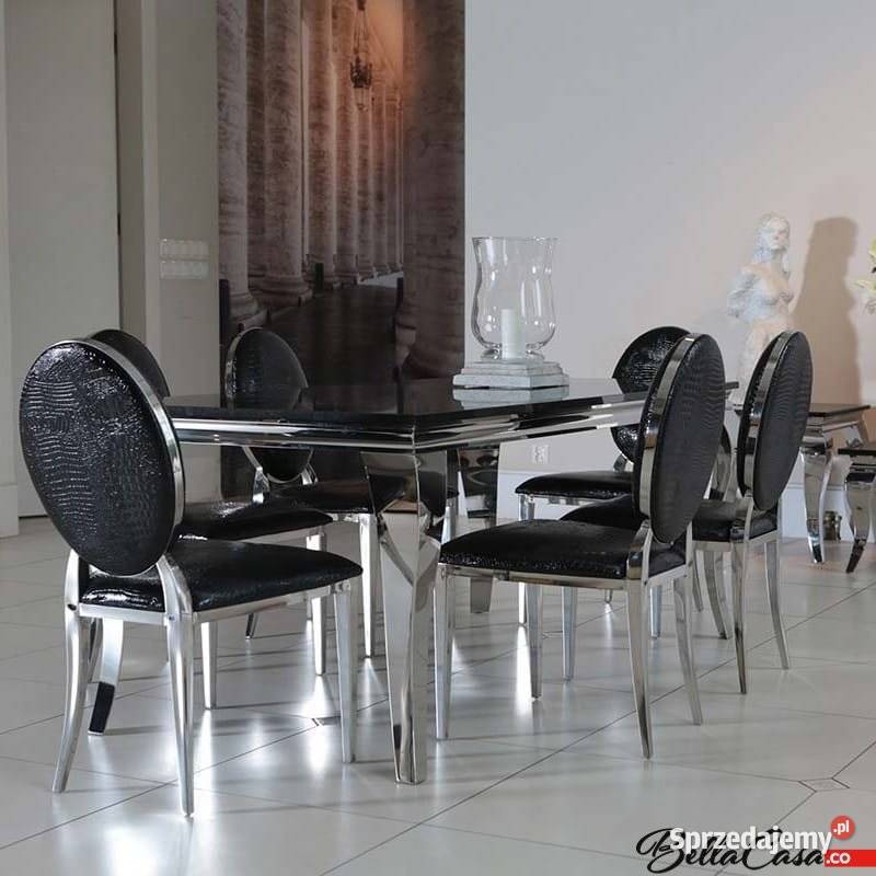W ZESTAWIE TANIEJ Krzesła glamour Ludwik Black 50cm Warszawa