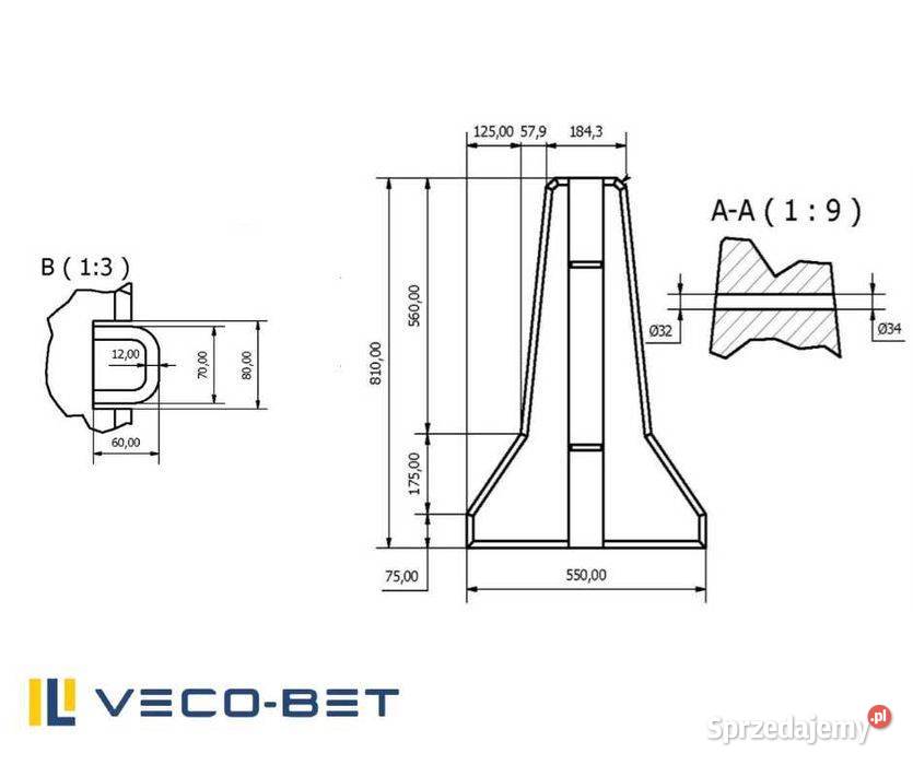Betonowa zapora drogowa bariera drogowa U14b Pozostałe Mińsk Mazowiecki