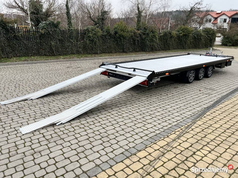 Przyczepa aluminiowa Blackline 6m x 21m 3 osiowa więcej niż 2 Bytom