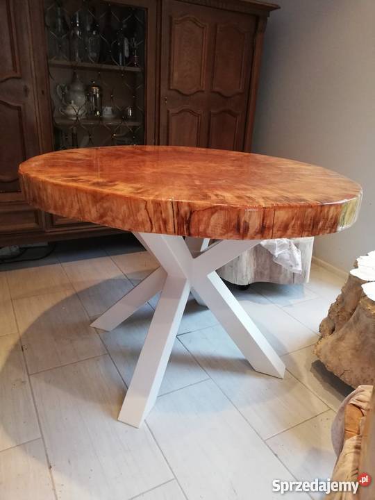 Stół Do jadalni okrągły z Pnia drzewa Monolit 104cm Kostrzyn