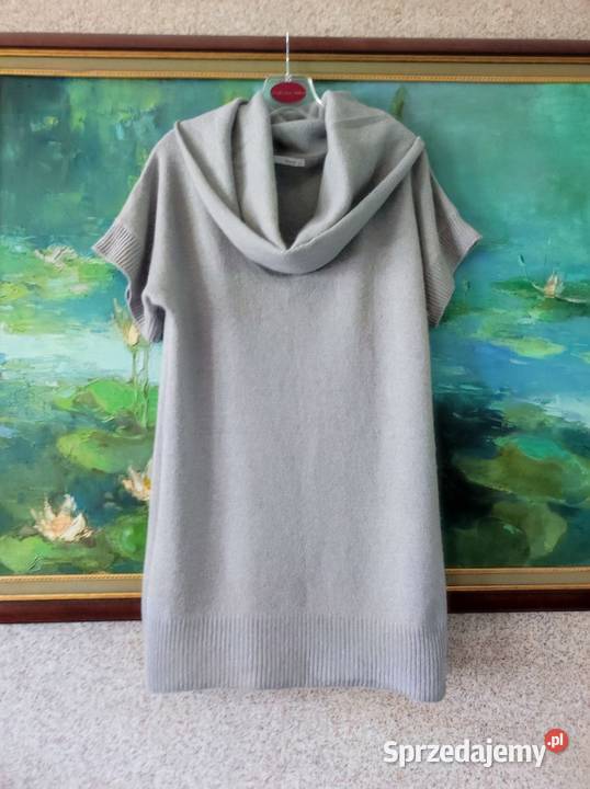 sweter tunika wełniana angora wełna szary Kielce