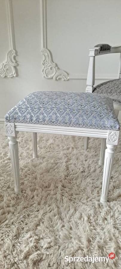 Stylowy fotel rafia pufa stołek ornament Szczecin