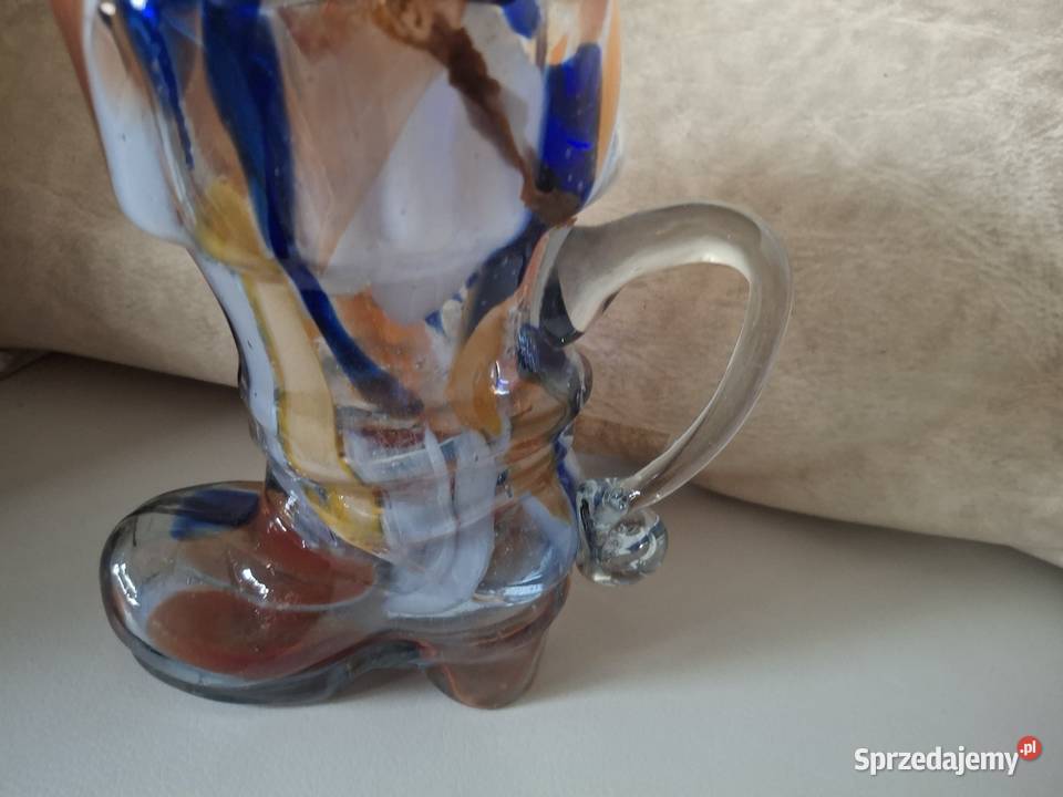 Kufel but szkło lane kolorowe lata 50 mazowieckie Warszawa sprzedam