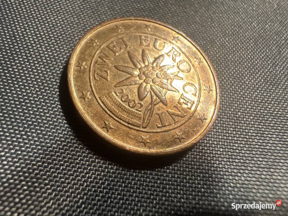 Austriacka moneta 2 eurocenty 2002r Starogard Gdański