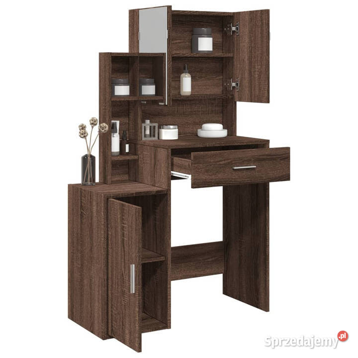 Toaletka z szafką brązowy dąb 80x35x132 WM848240 Warszawa sprzedam