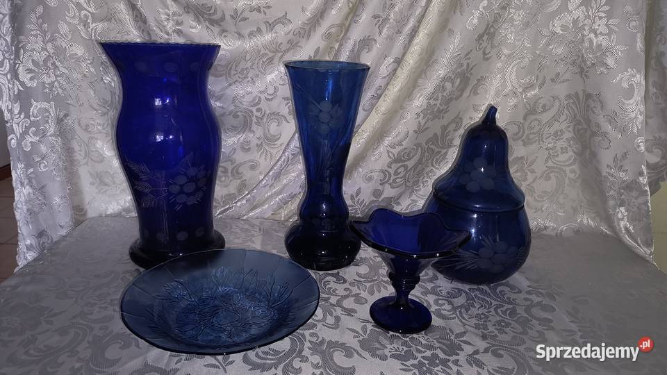 szkło niebieskie okazja Antyki, Sztuka, Kolekcje Chorzew