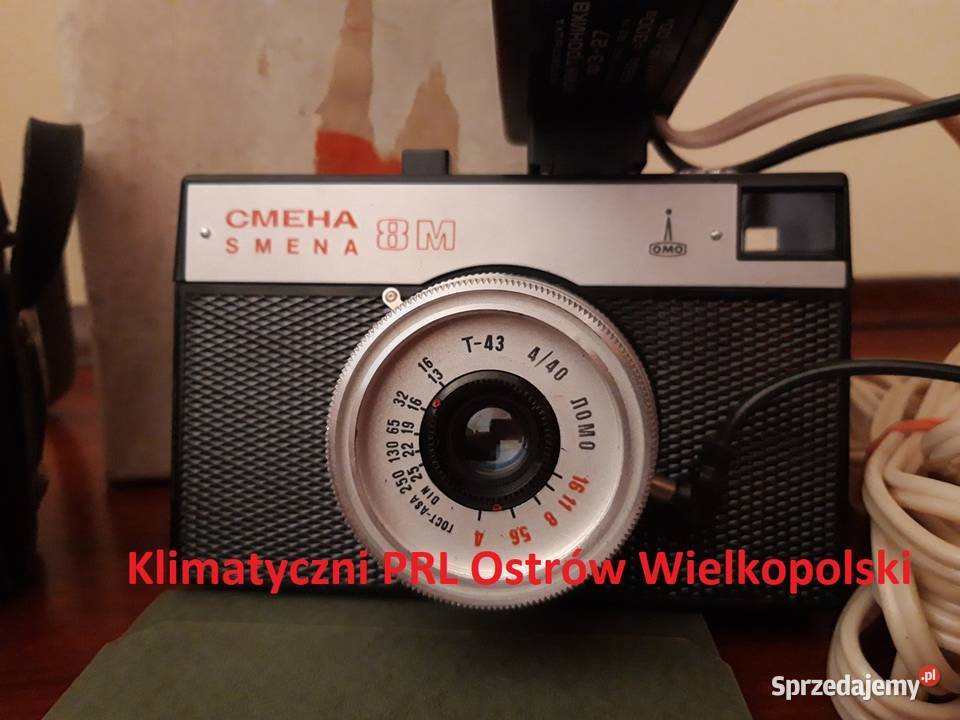 Aparat fotograficzny SMIENA 8 lampa błyskowa PRL Bielsko-Biała