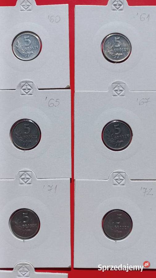 5 groszy PRL wszystkie roczniki Trzebinia sprzedam