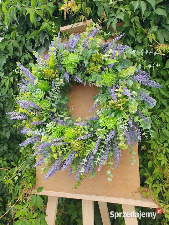 Wianek na drzwi lawendowy okazały 50 Wianki Promnice