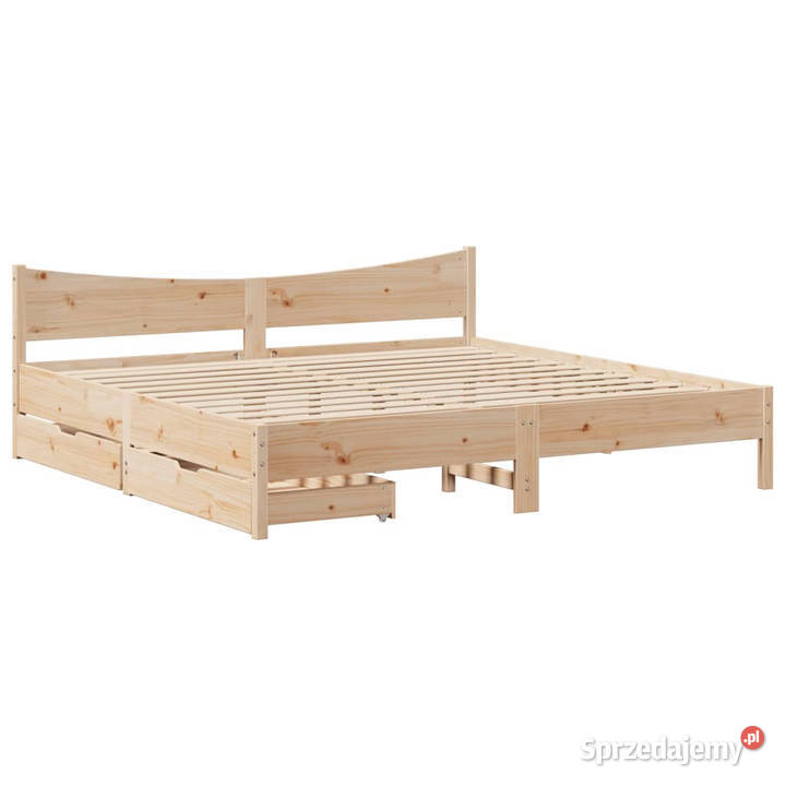 Rama łóżka z szufladami lite drewno sosnowe 74cm mazowieckie Warszawa