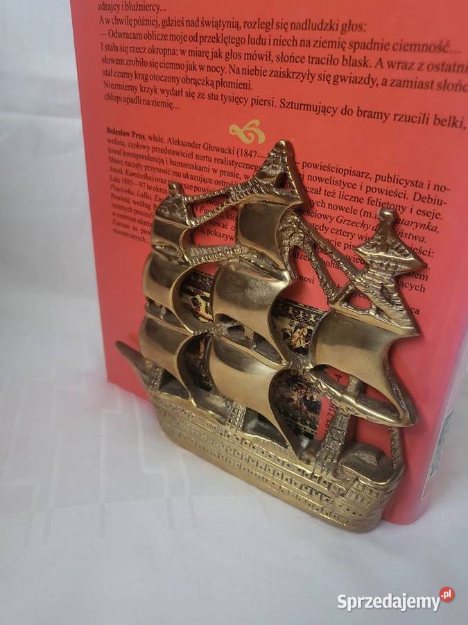 Antyk Podpórki do książek OKRĘT VICTORY mosiądz łódzkie Łódź