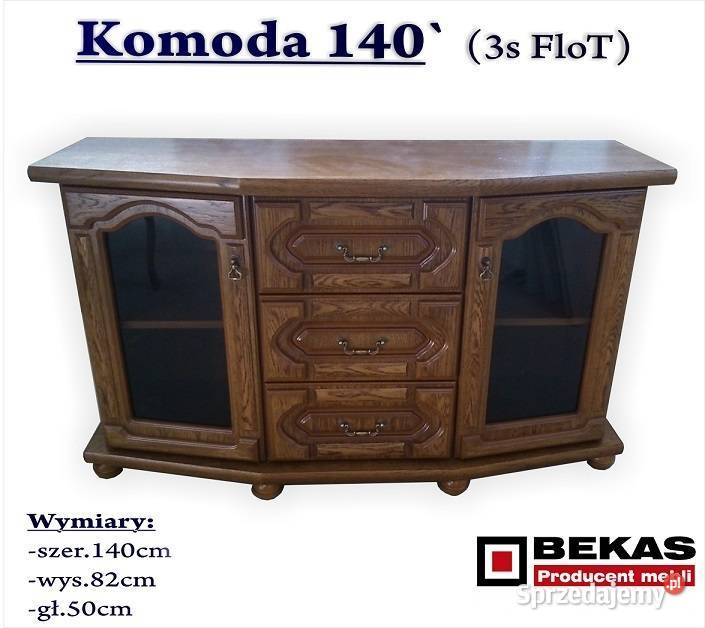 Klasyczna Komoda RTv 140 3SFloT Dąb Bekas Alwernia