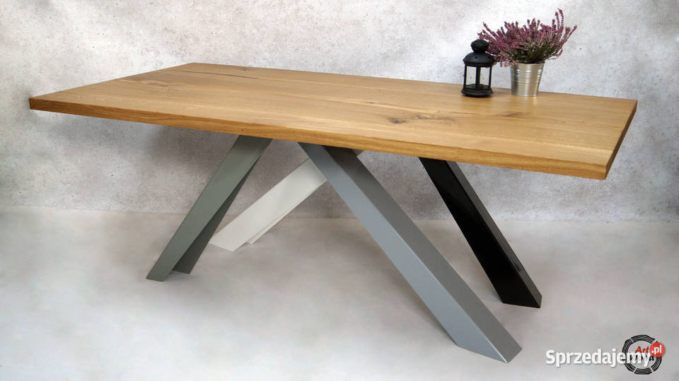 Stół loftowy 200x100 rozkłądany 300x100 blat dąb 300cm sprzedam