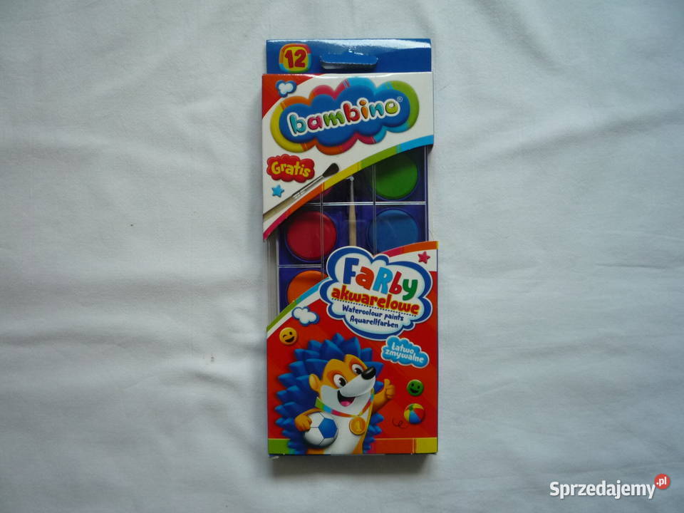 Farby akwarelowe 12 kolorów z pędzelkiem Bambino zachodniopomorskie Szczecin