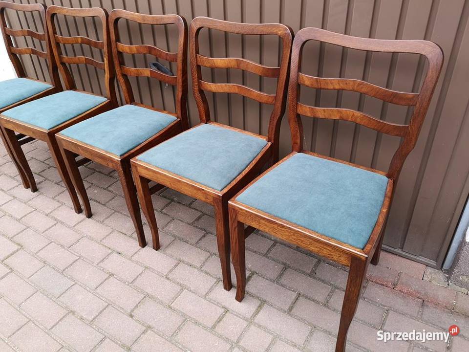 Krzesła ARTDECO Stare Antyk Komplet 5 Sztuk Swarzędz