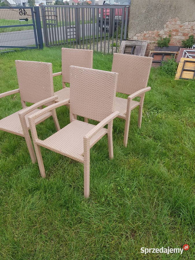 krzesło ogrodowe z techno ratanu kolor jasny