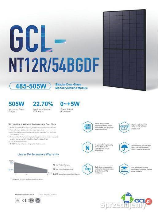 GCL NT12R54BGDF505W Full Black Bifacial małopolskie