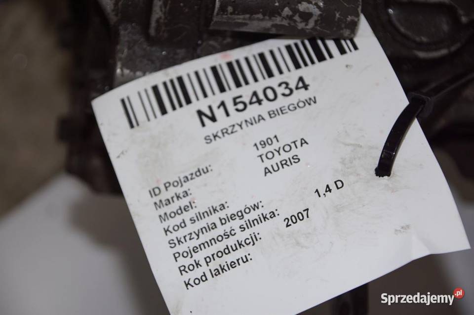 SKRZYNIA BIEGÓW TOYOTA AURIS 70825027 osobowe Lipno